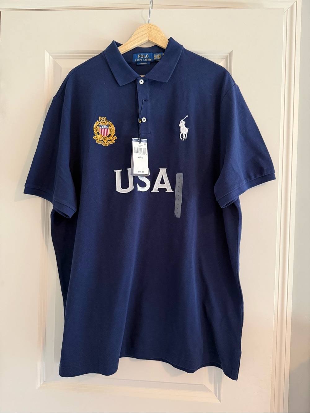 Polo Ralph Lauren USA Crest 2026 World Cup Mesh Polo Shirt Navy New Men’s XL